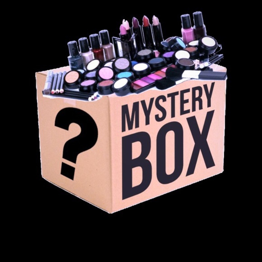 Mystery box of new makeup and beauty products